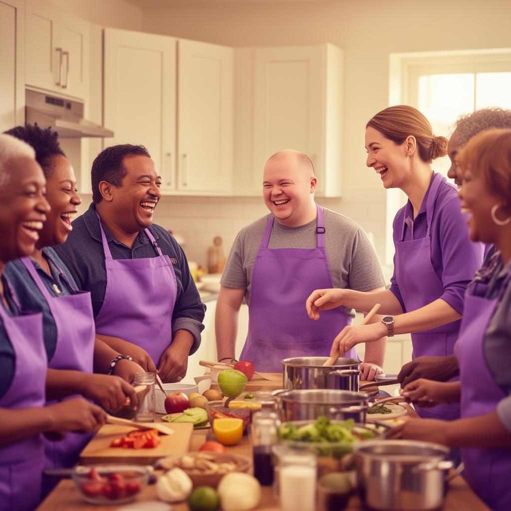 Preparing a meal together